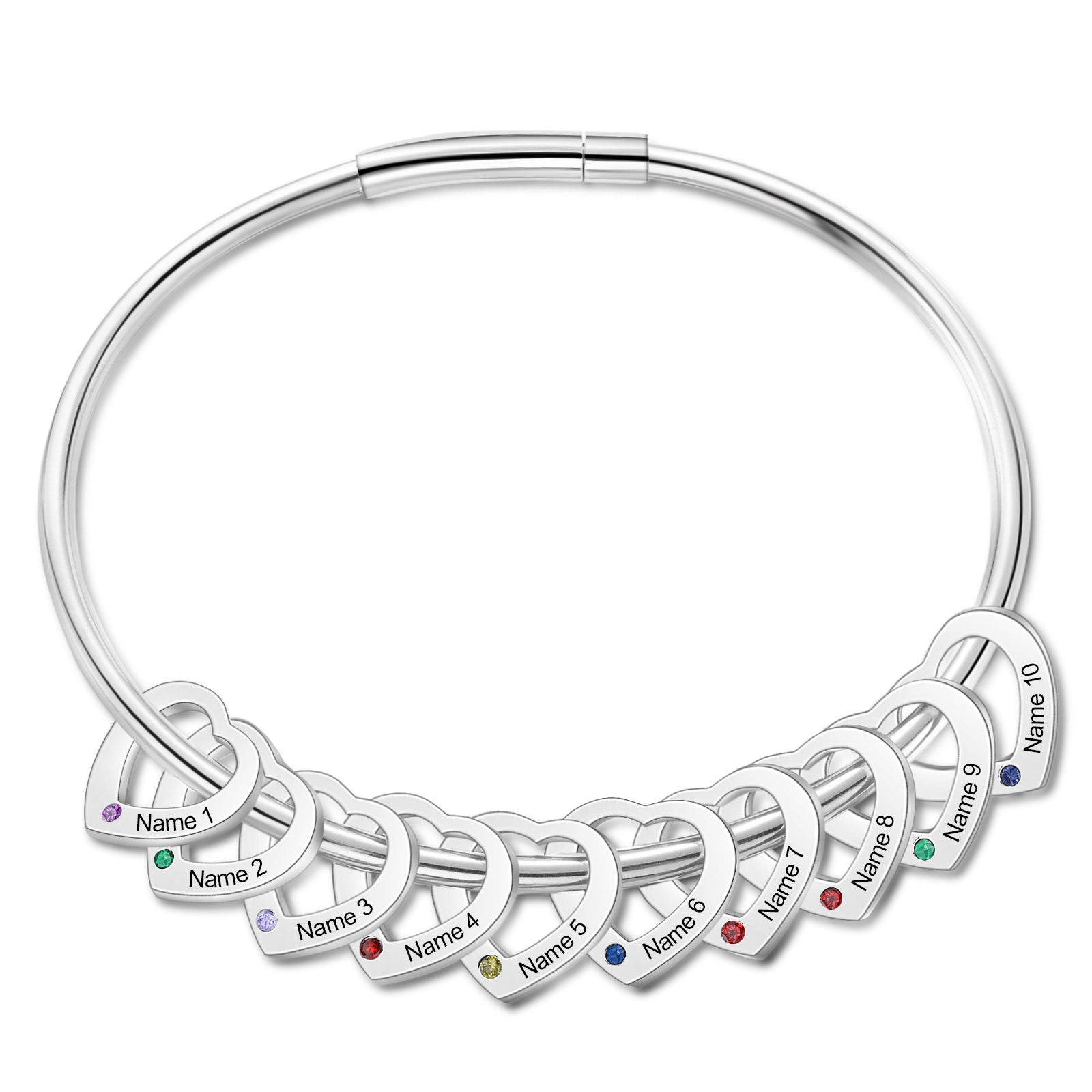 Engraved Stainless Steel Bangle Bracelet