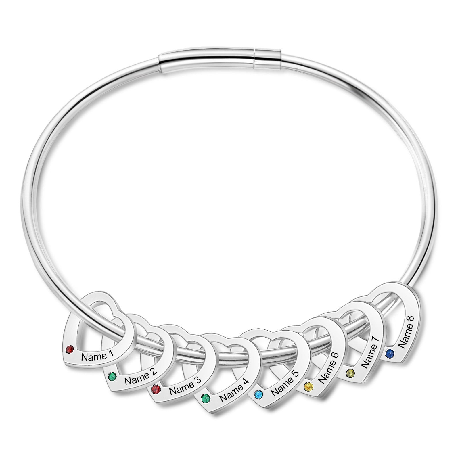 Engraved Stainless Steel Bangle Bracelet