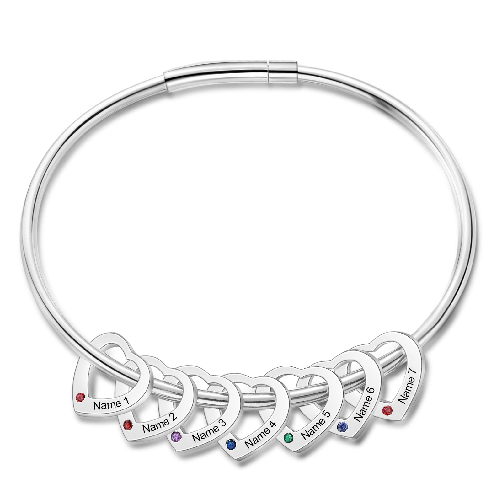 Engraved Stainless Steel Bangle Bracelet