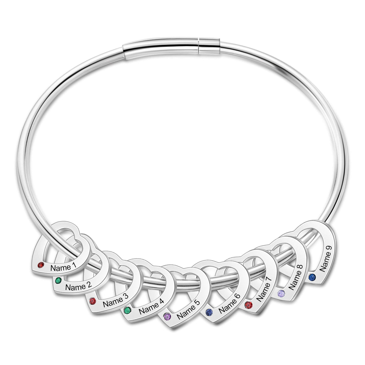 Engraved Stainless Steel Bangle Bracelet