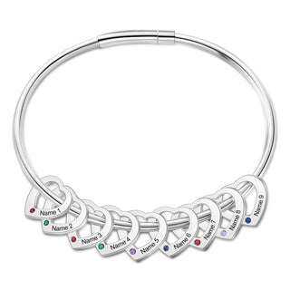 Engraved Stainless Steel Bangle Bracelet
