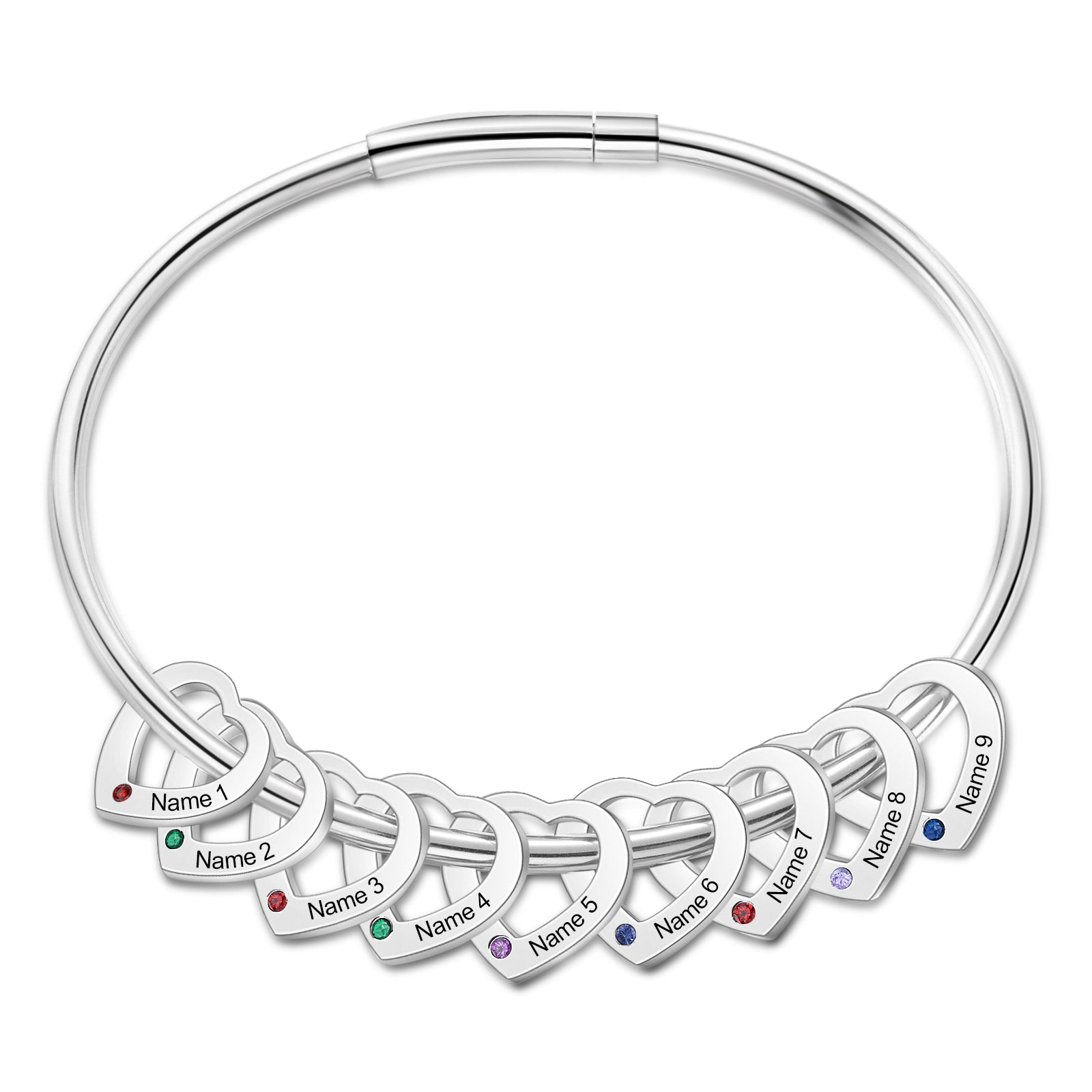 Engraved Stainless Steel Bangle Bracelet