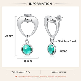 Stainless Steel Birthstone Earrings