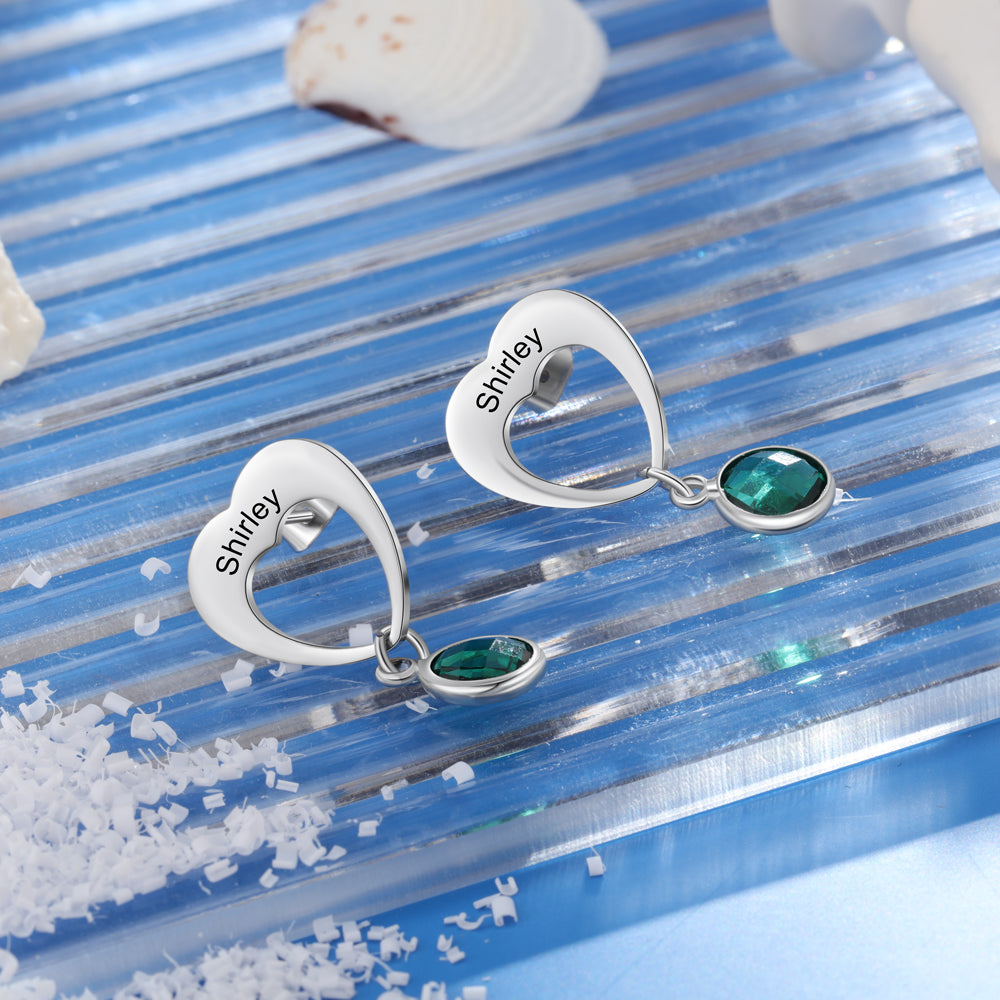 Stainless Steel Birthstone Earrings