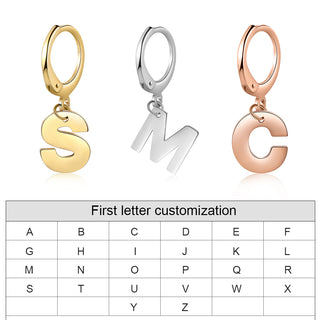 Personalized Stainless Steel Letter Earrings