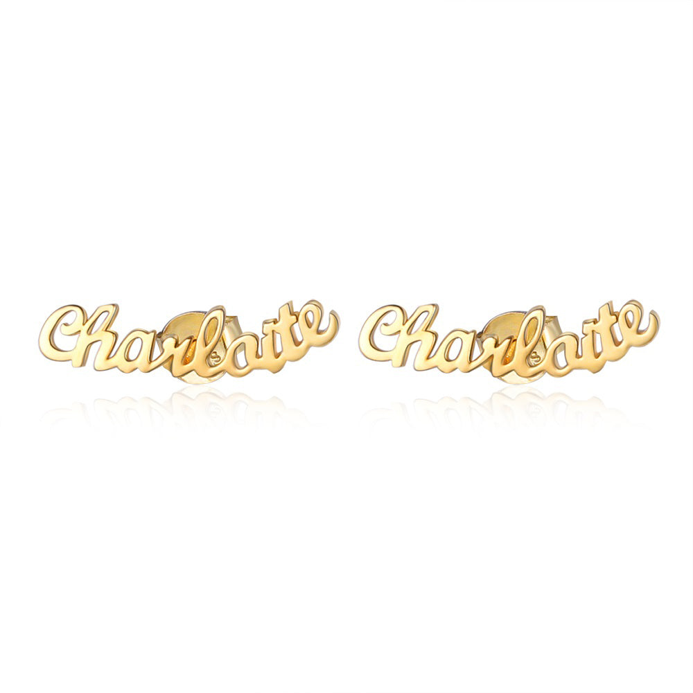 925 Sterling Silver Name Earrings