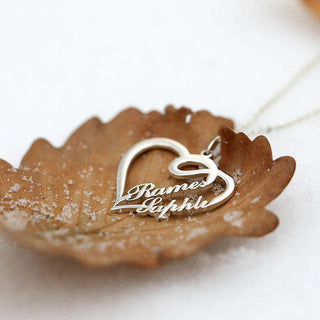 Custom Name Couple Heart Necklace