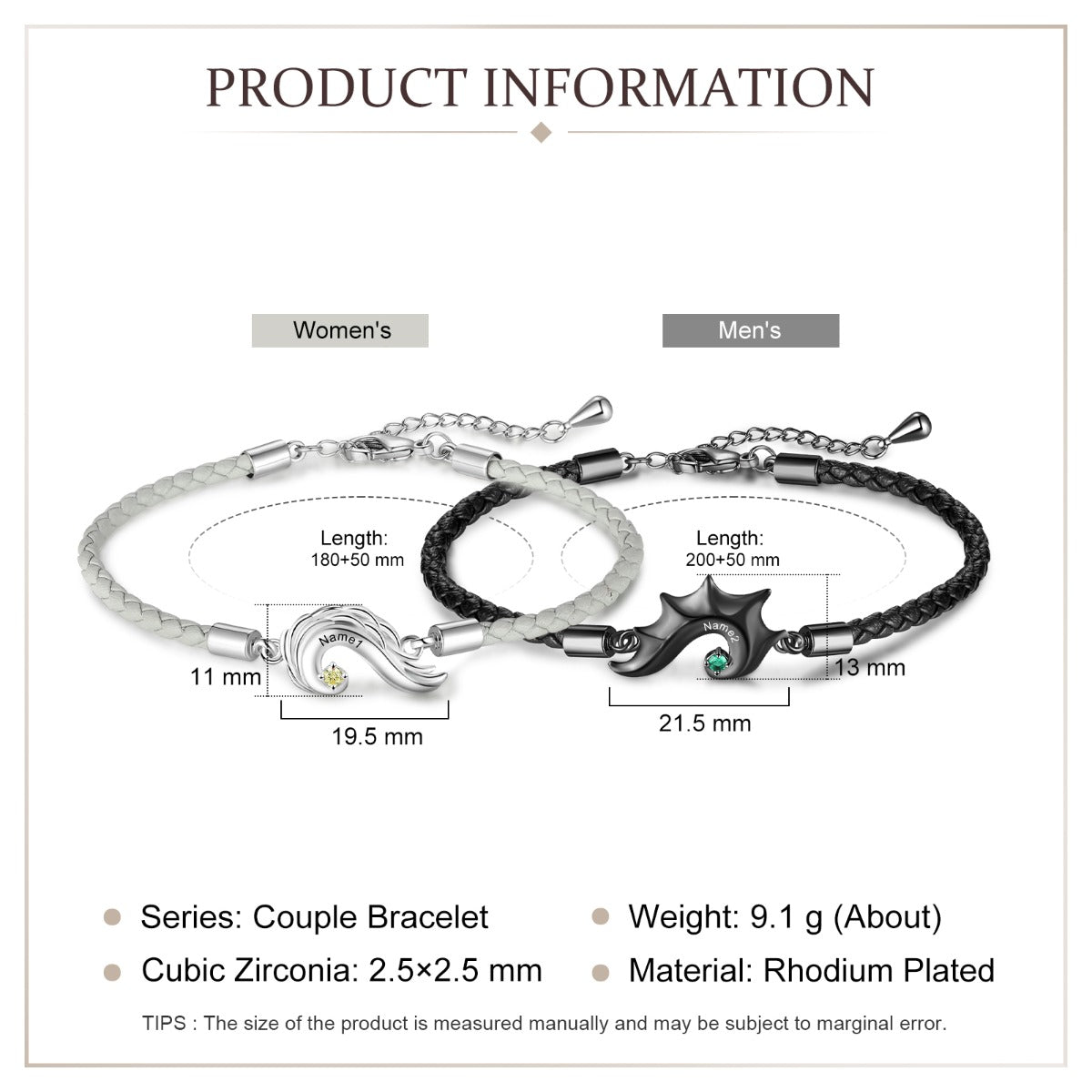 Personalized Hippocampus Couple Bracelet