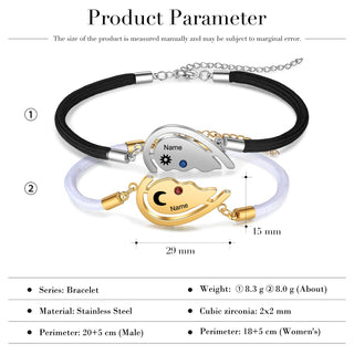 Personalized Heart Shape Couple Bracelet