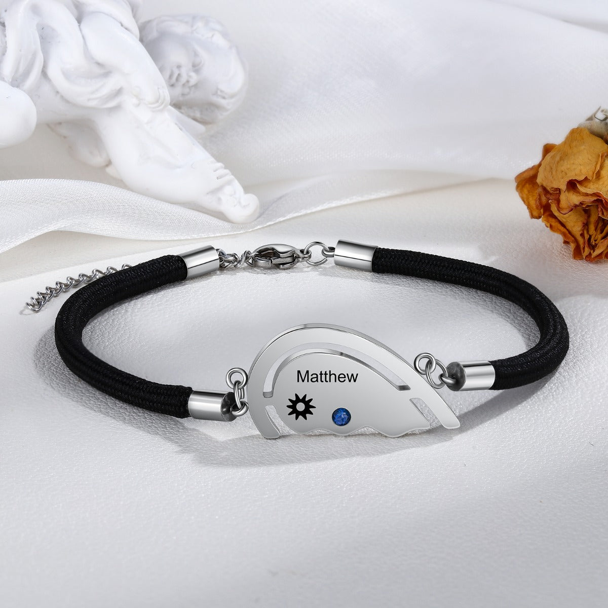 Personalized Heart Shape Couple Bracelet
