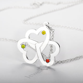 Three-Ring Heart Shaped Name Necklace