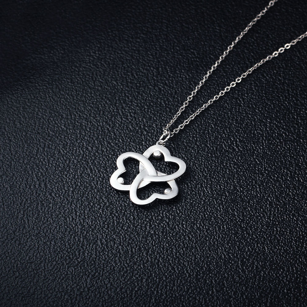 Three-Ring Heart Shaped Name Necklace