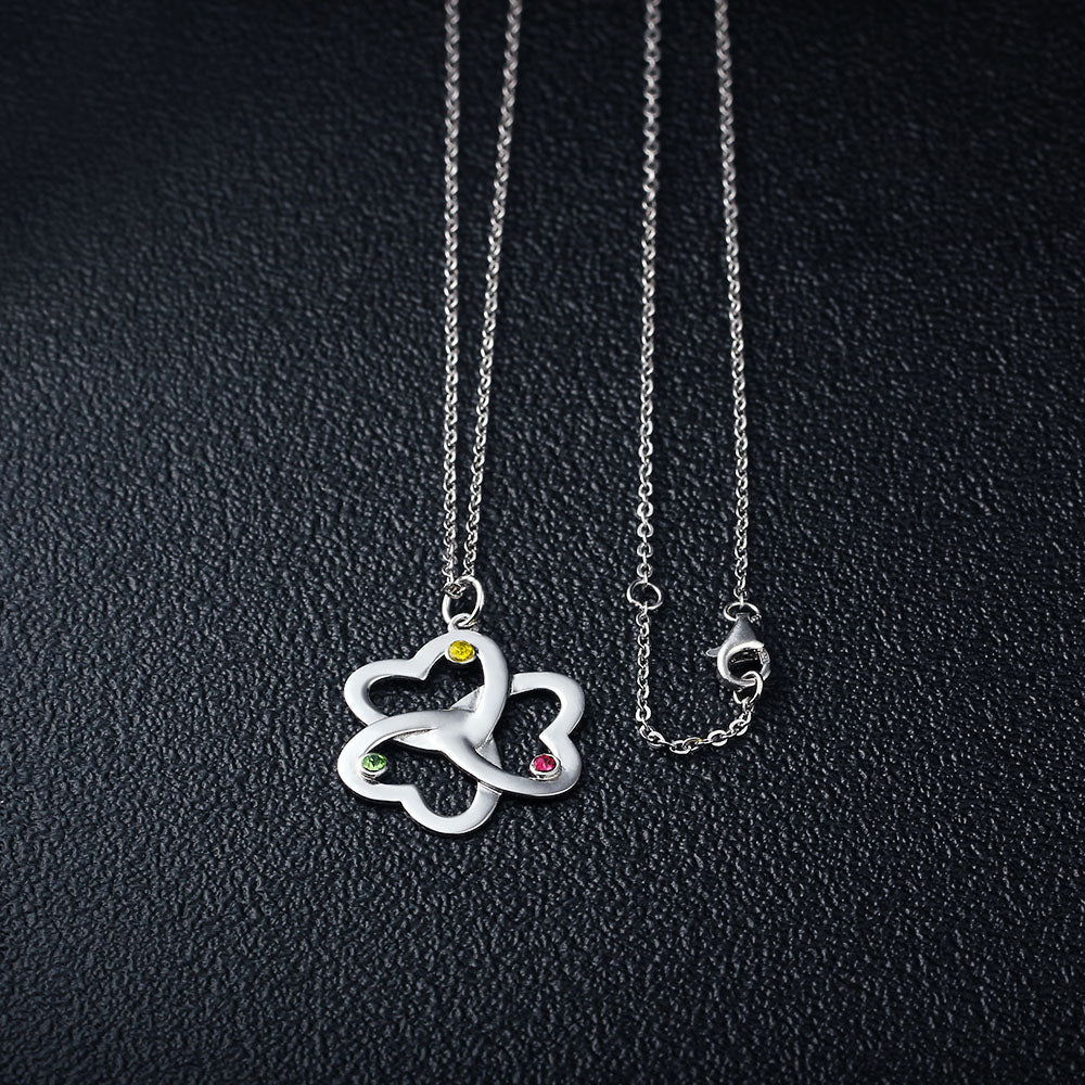 Three-Ring Heart Shaped Name Necklace
