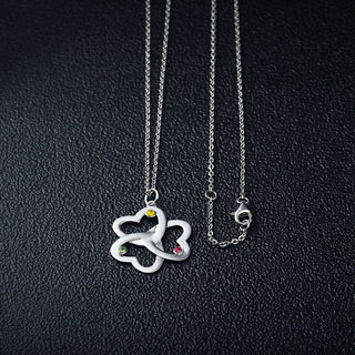 Three-Ring Heart Shaped Name Necklace