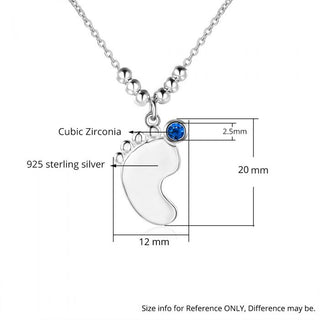 Personalized 925 Sterling Silver Birthstone Little Feet Artistical Name Necklace
