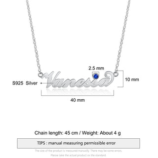 Custom Birthstone Name Necklace