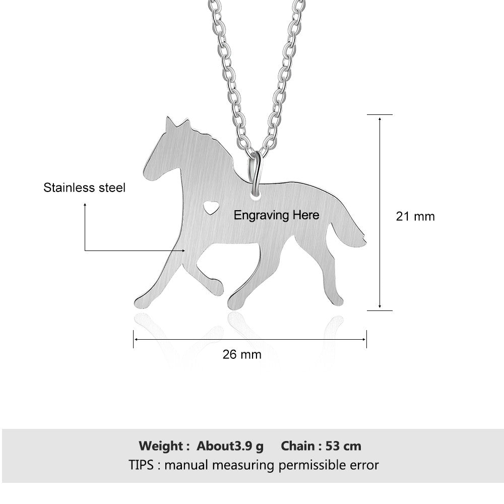 Stainless Steel Horse Necklace