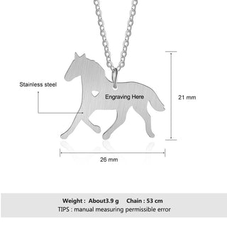 Stainless Steel Horse Necklace