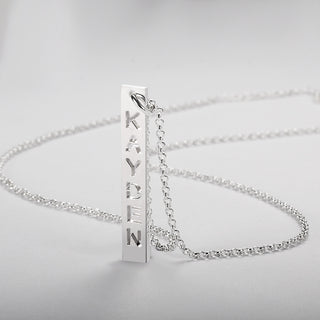 Long cutout name necklace