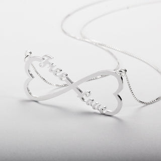 8 Character Heart Shaped Two Name Necklace