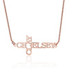 Cross Double Name Necklace