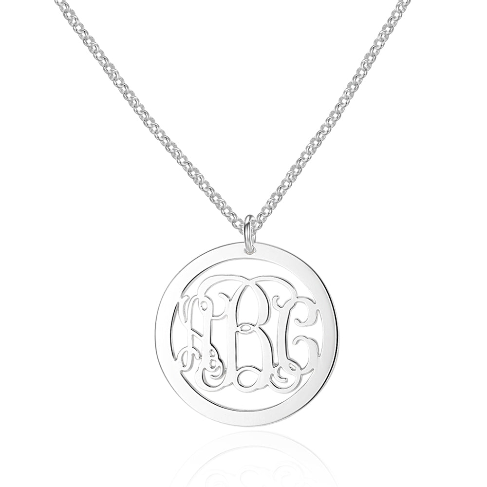 Personalized 925 Sterling Silver Monogram Necklace