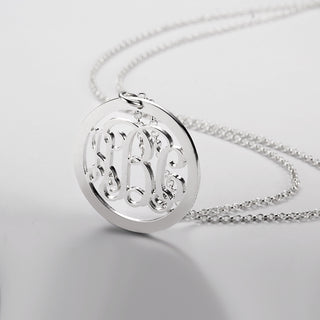 Personalized 925 Sterling Silver Monogram Necklace