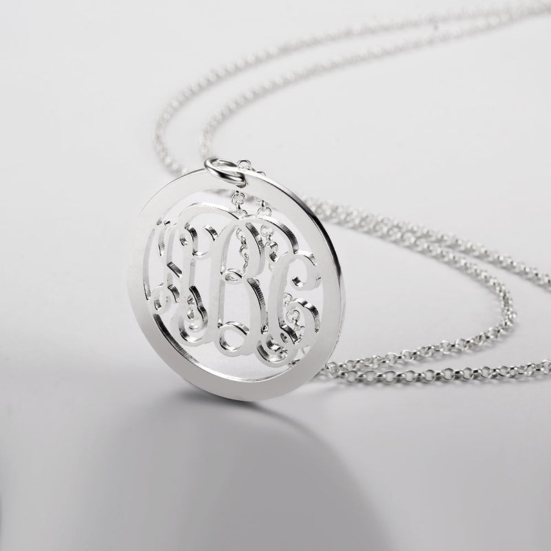Personalized 925 Sterling Silver Monogram Necklace
