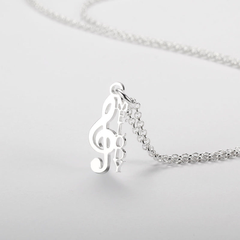 Music Note Custom Name Necklace