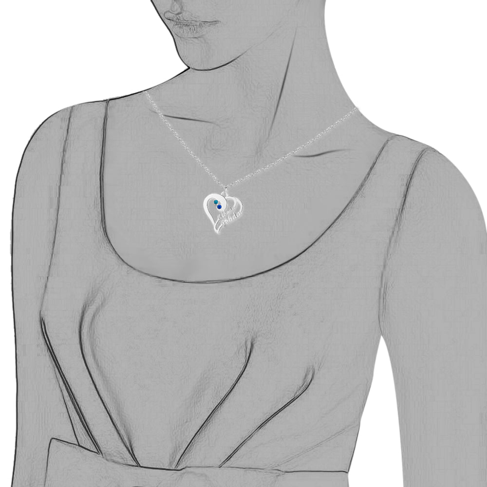 Heart Shaped Birthstone Necklace