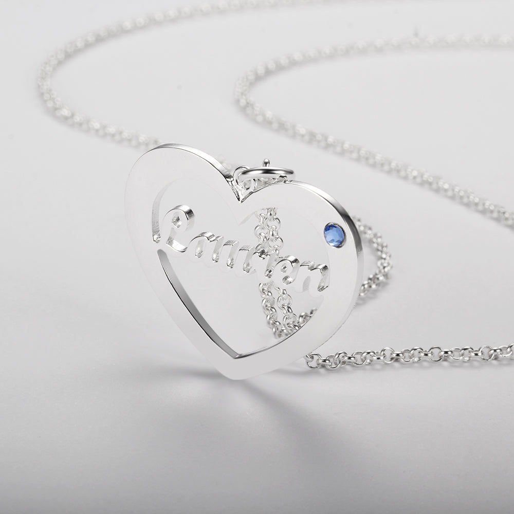 Custom Heart Name Necklace