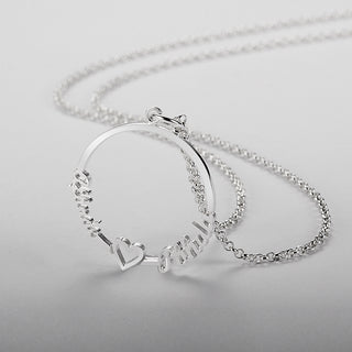 Round Double Name Necklace