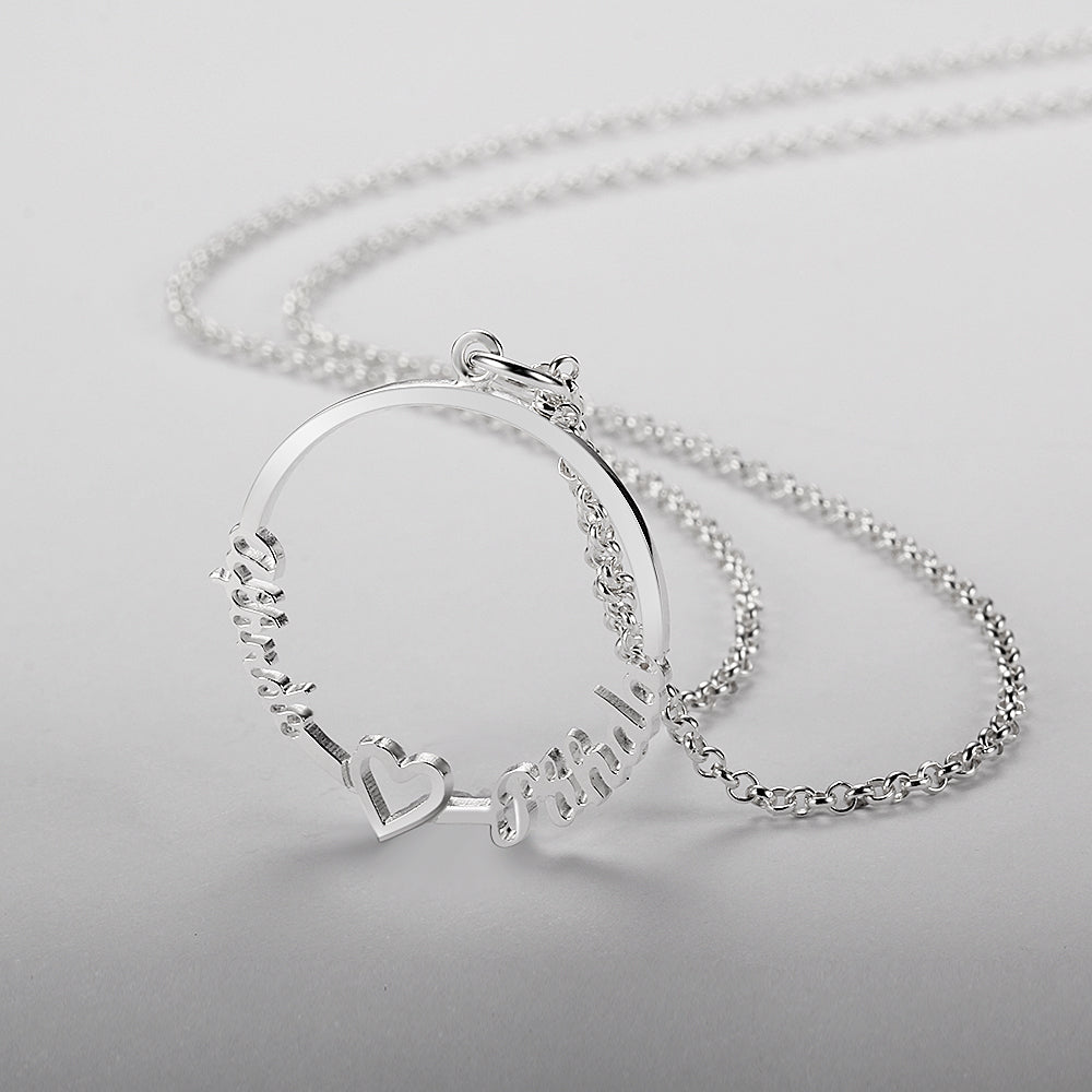 Round Double Name Necklace