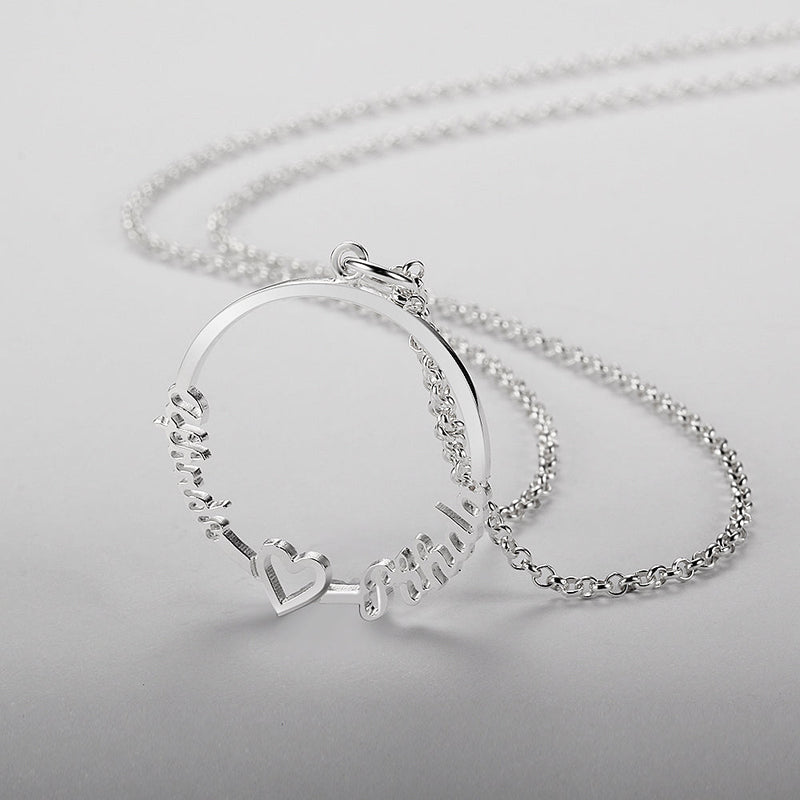 Round Double Name Necklace
