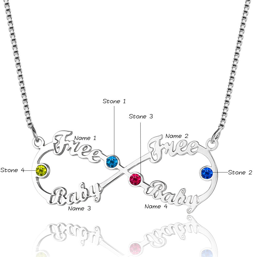 8 Character Birthstone Name Necklace