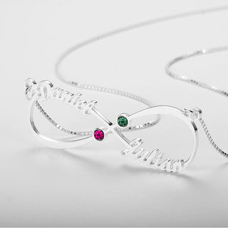 custom 8 character birthstone name necklace