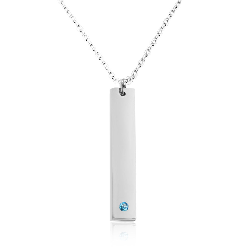 Personalized Stainless Steel Nameplate Bar Necklace