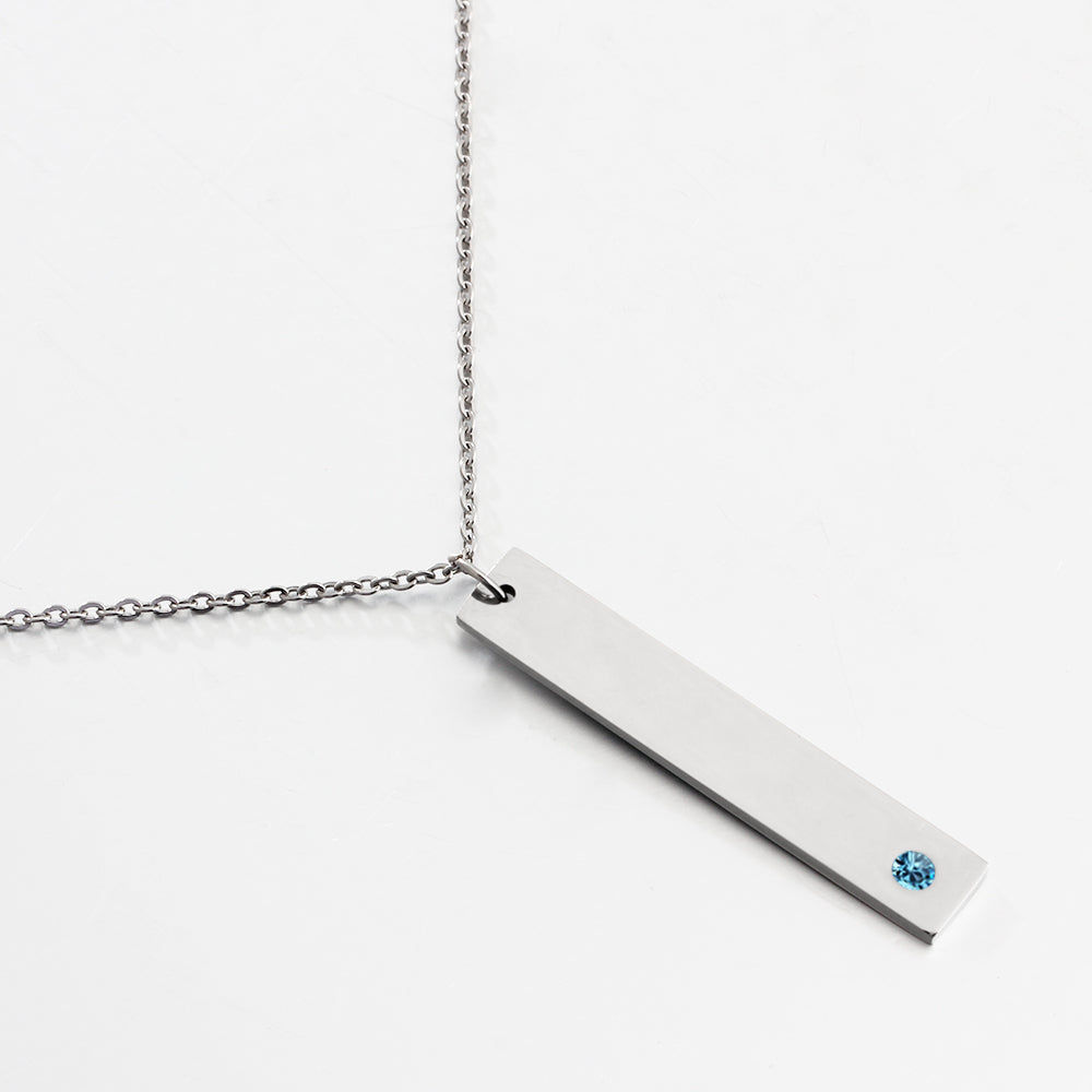 Personalized Stainless Steel Nameplate Bar Necklace