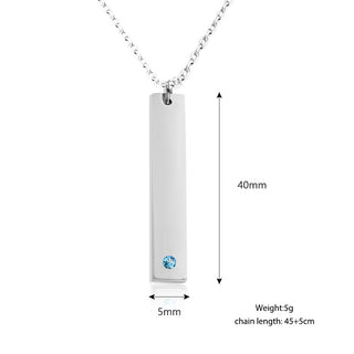 Personalized Stainless Steel Nameplate Bar Necklace