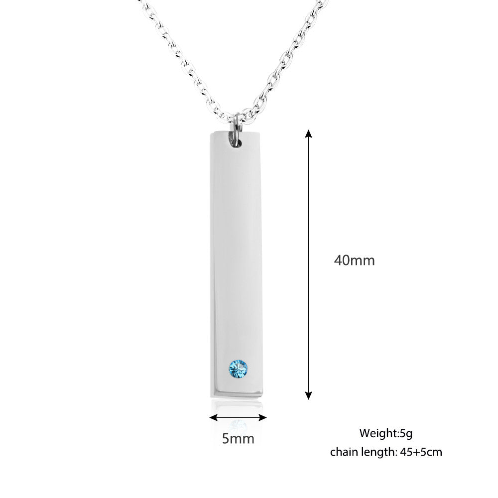Personalized Stainless Steel Nameplate Bar Necklace