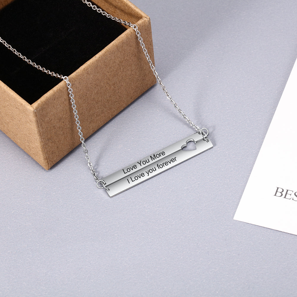 Personalized Stainless Steel Nameplate Bar Necklace