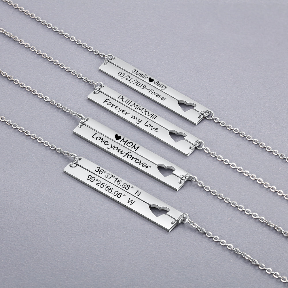 Personalized Stainless Steel Nameplate Bar Necklace