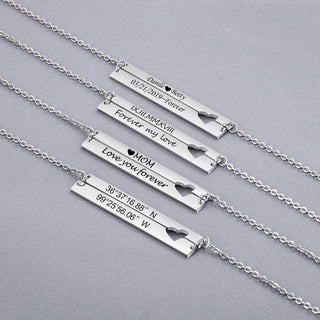Personalized Stainless Steel Nameplate Bar Necklace