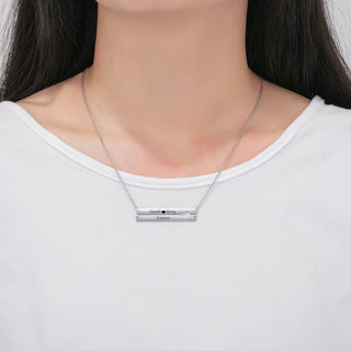 Personalized Stainless Steel Nameplate Bar Necklace
