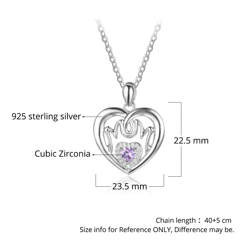 925 Sterling Silver Custom name One Birthstone Necklace