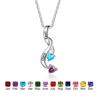 Custom 925 Sterling Silver Birthstone Necklace