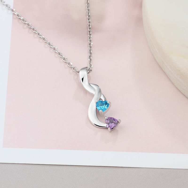 Custom 925 Sterling Silver Birthstone Necklace