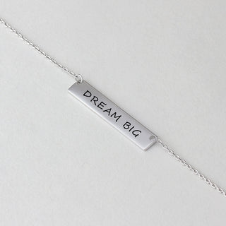 Stainless Steel Nameplate Bar Necklace With 45CM Chain