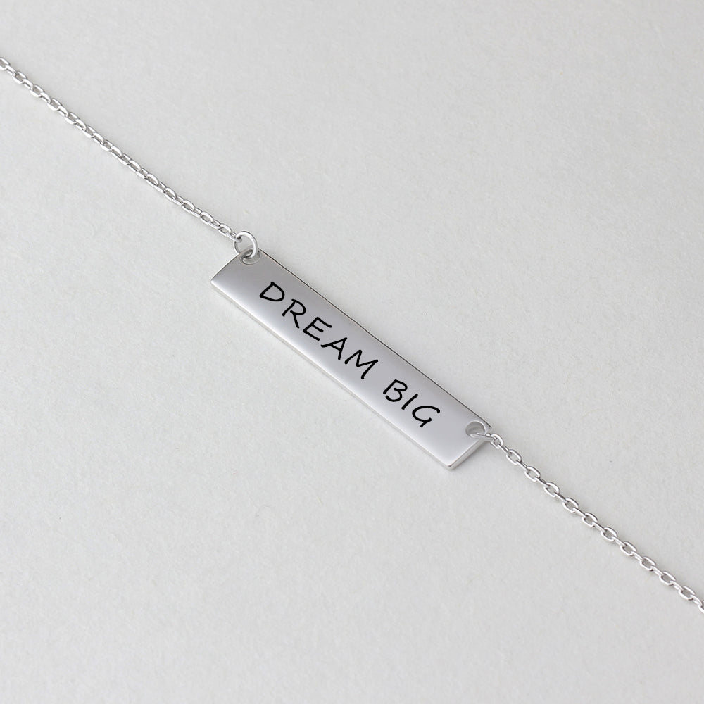 Stainless Steel Nameplate Bar Necklace With 45CM Chain
