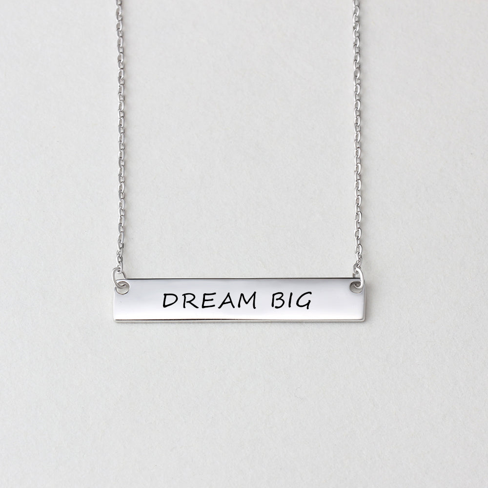Stainless Steel Nameplate Bar Necklace With 45CM Chain